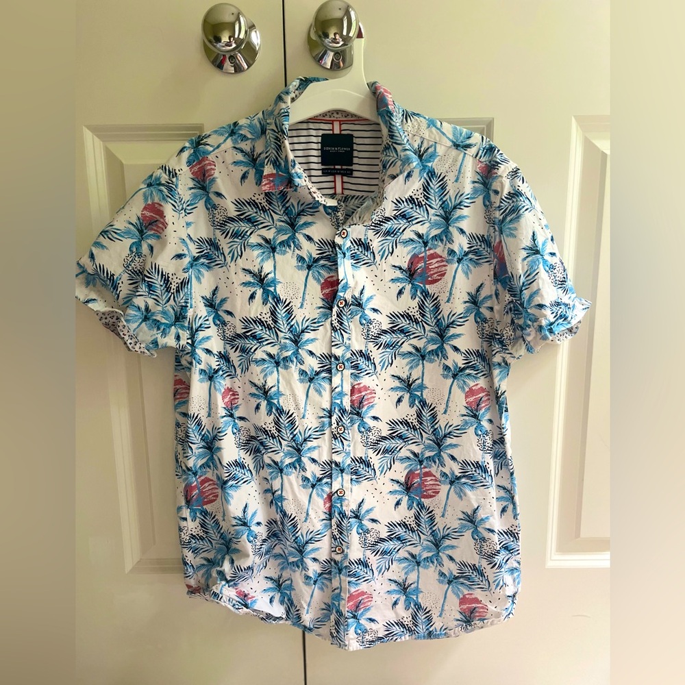 Men’s Short Sleeve Palm Tree Button Up